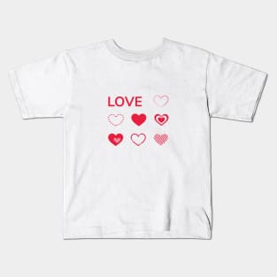 Hearts sticker set Kids T-Shirt